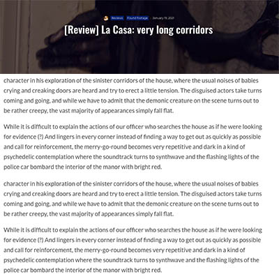[Review] La Casa: very long corridors